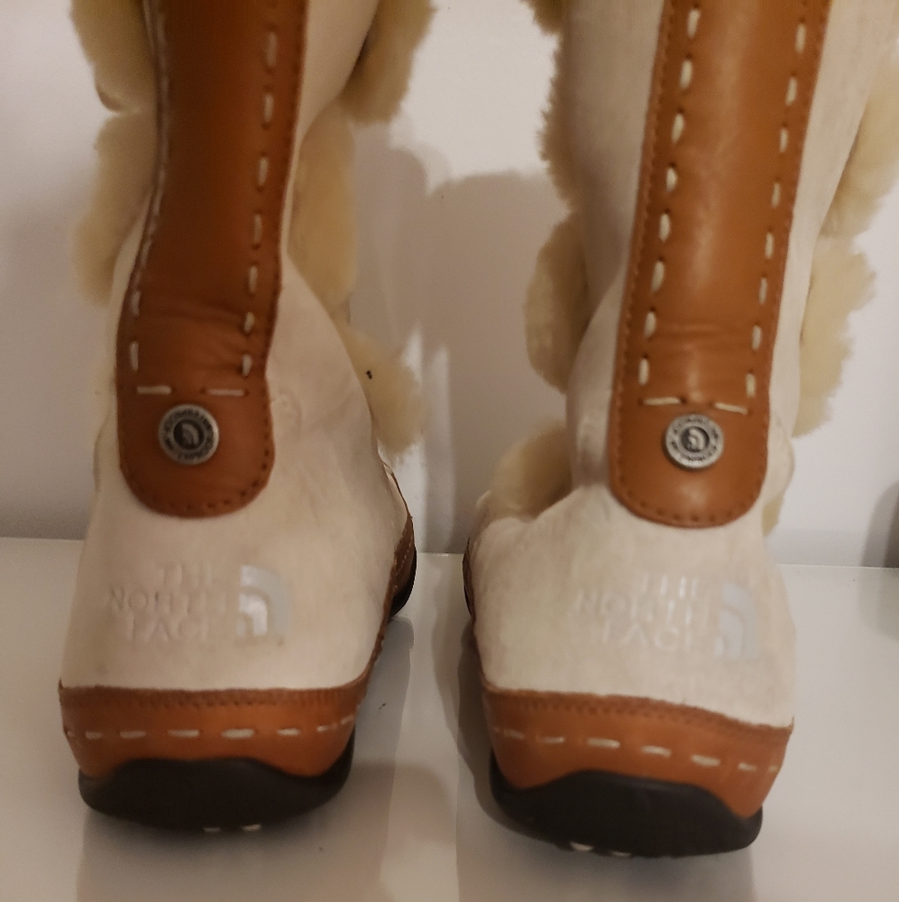 NorthFace Primaloft 200 Insulation Suede Leather Trim Floral Fur Lace Up W9 NWOT - Picture 4 of 12